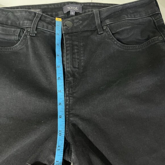 NYDJ Marilyn Straight Black Lift Tuck Mid-Rise Women Size 12 - Picture 7 of 9